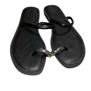 Universal Thread Black Toe Ring Sandals | Minimal Flat Sandals | Size 8.5
